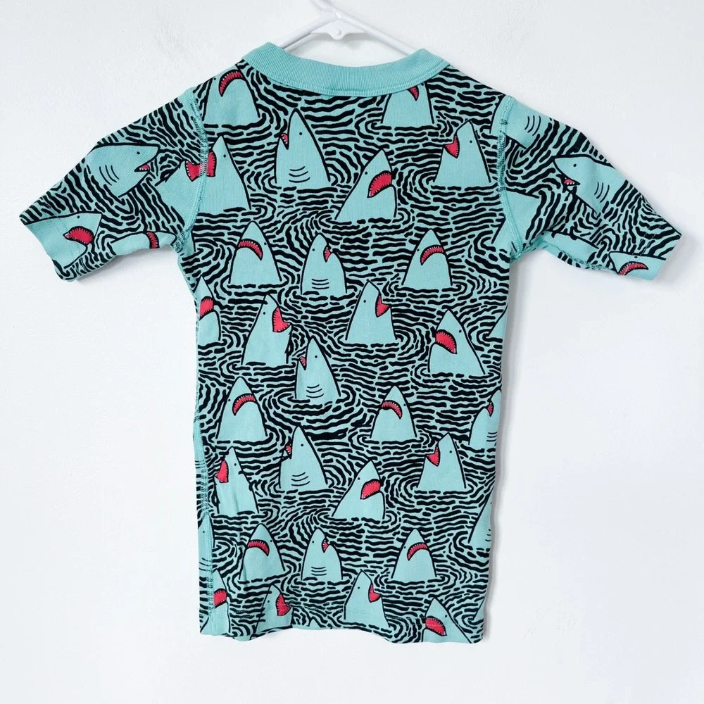 Hanna Andersson Shark‎ Print Organic Cotton Pajama Top Boys 8